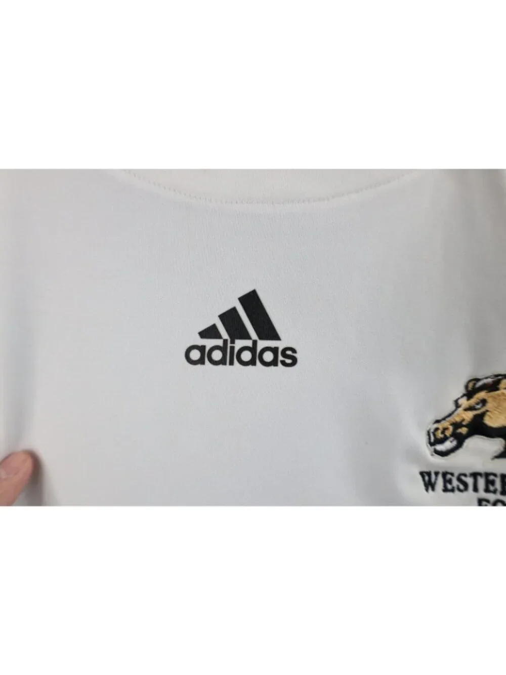 Adidas Mens XL Team Issued Western Michigan University Football T-Shirt White